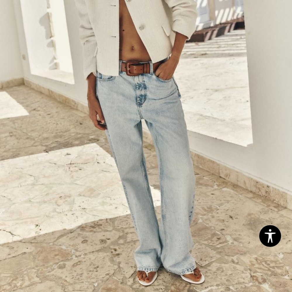 Zara HIGH-WAISTED FULL LENGTH Jeans Z1975